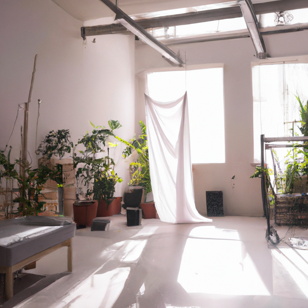 Intérieur du studio minimaliste à Fort-de-France, Martinique